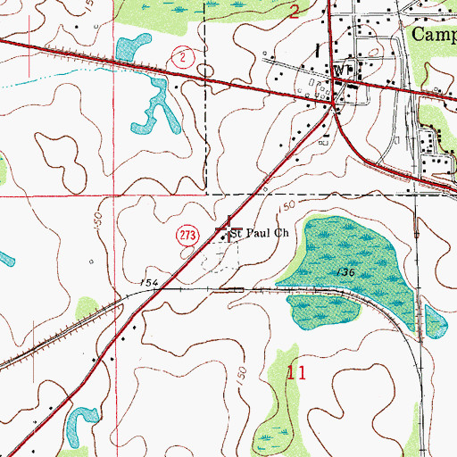Topographic Map of Saint Paul Church, FL