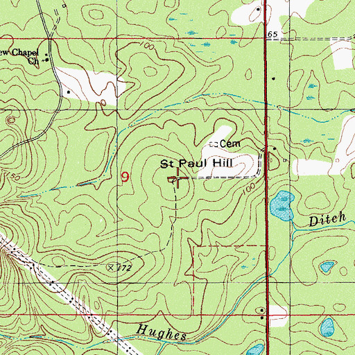 Topographic Map of Saint Paul Hill, FL