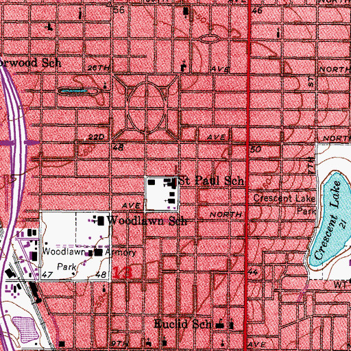 Topographic Map of Saint Paul School, FL