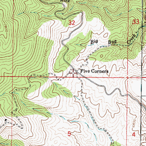 Topographic Map of Five Corners, AZ
