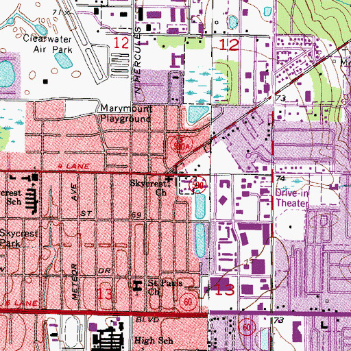 Topographic Map of Saint Pauls Church, FL