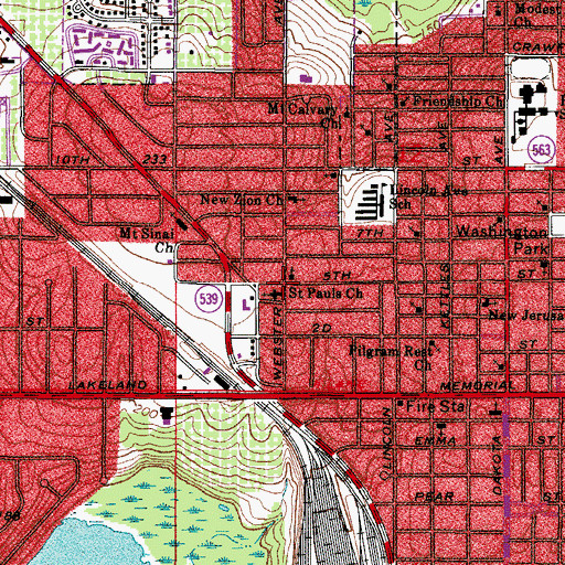 Topographic Map of Saint Pauls Church, FL
