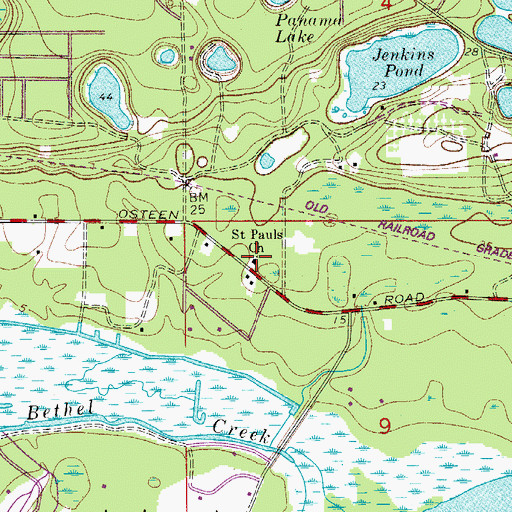 Topographic Map of Saint Pauls Church, FL