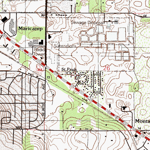 Topographic Map of Saint Pauls Missionary Baptist Church, FL
