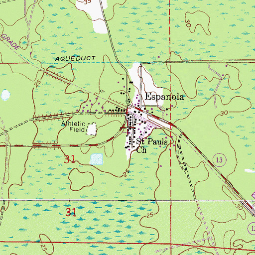 Topographic Map of Saint Pauls Church, FL
