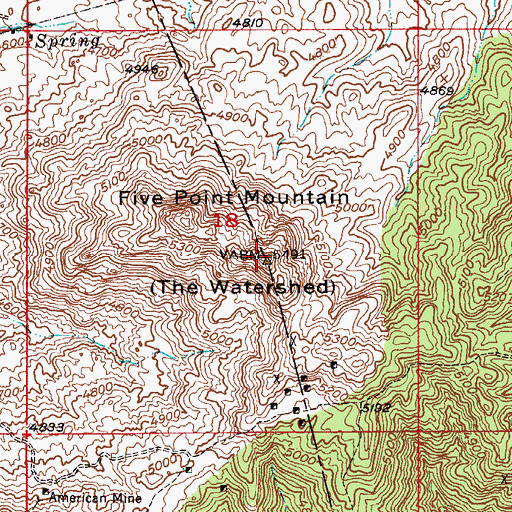 Topographic Map of Five Point Mountain, AZ