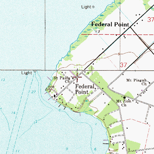 Topographic Map of Saint Pauls Church, FL