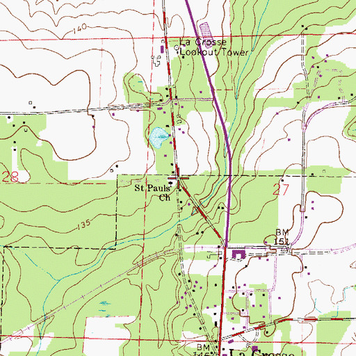 Topographic Map of Bethel AME Church, FL