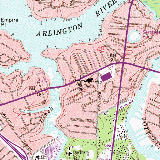 Topographic Map of Saint Pauls Church, FL