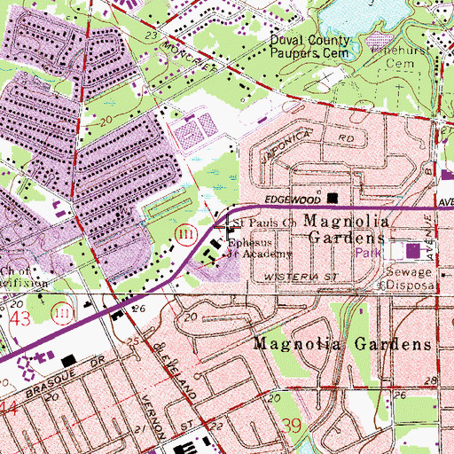 Topographic Map of Saint Pauls Church, FL