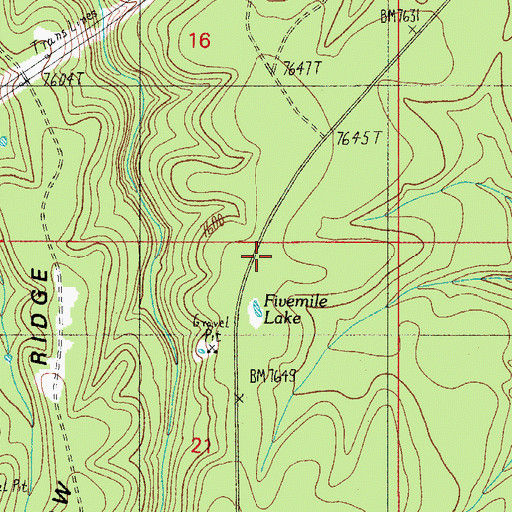 Topographic Map of Fivemile Lake, AZ