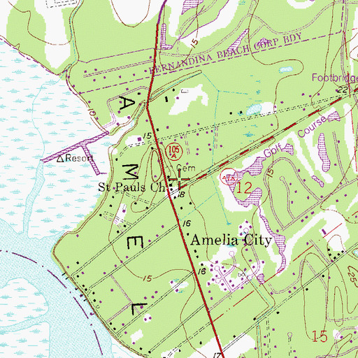 Topographic Map of Saint Pauls Church, FL