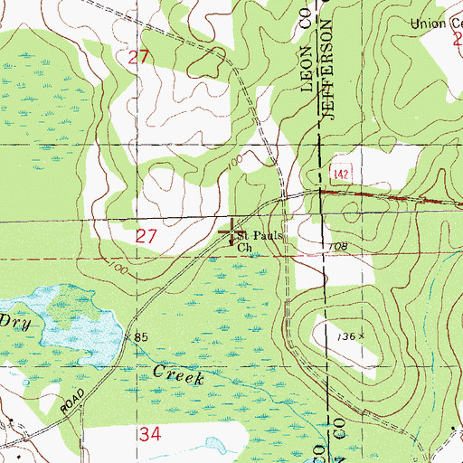 Topographic Map of Saint Pauls Church, FL