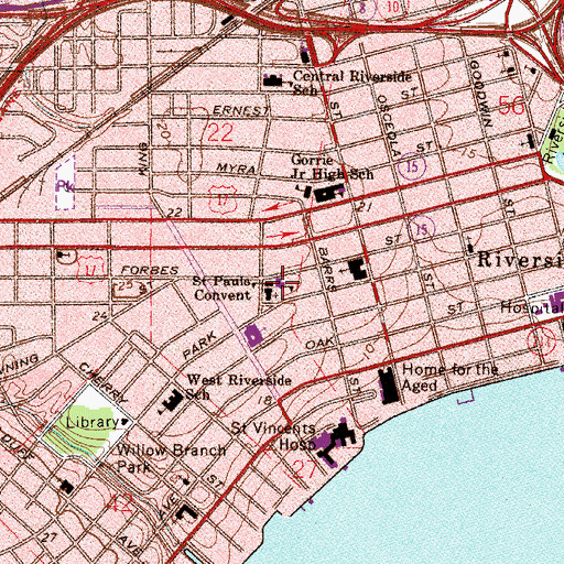 Topographic Map of Saint Pauls Convent, FL