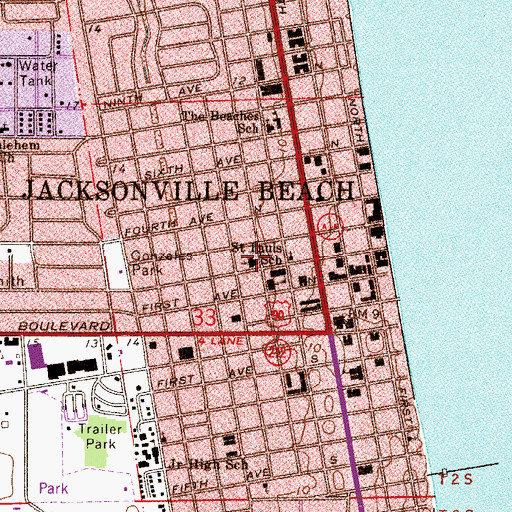 Topographic Map of Saint Pauls School, FL
