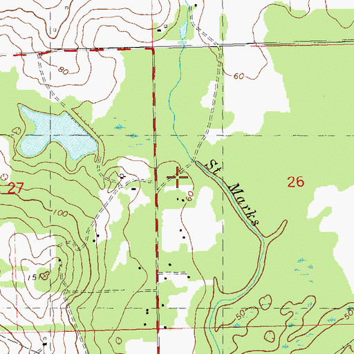 Topographic Map of Saint Peters Church, FL