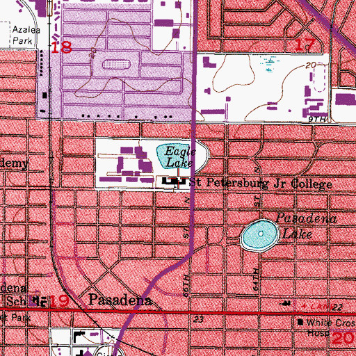 Topographic Map of Saint Petersburg Junior College, FL