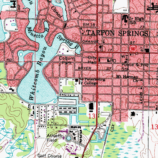 Topographic Map of Saint Petersburg Community College, FL