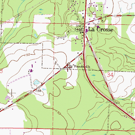 Topographic Map of Saint Ponds Church, FL