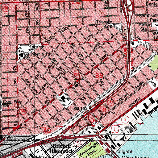 Topographic Map of Saint Sophias Church, FL