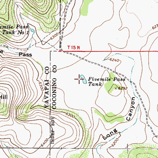 Topographic Map of Fivemile Pass Tank, AZ