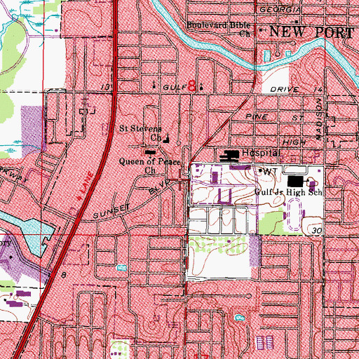 Topographic Map of Saint Stevens Church, FL