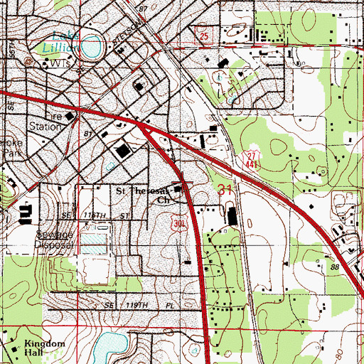 Topographic Map of Saint Theresas Catholic Church, FL