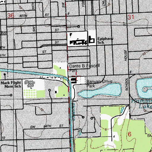 Topographic Map of Saint Thomas Church, FL