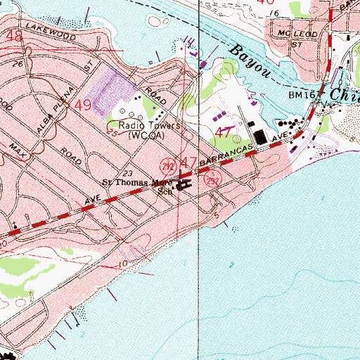 Topographic Map of Saint Thomas More School, FL