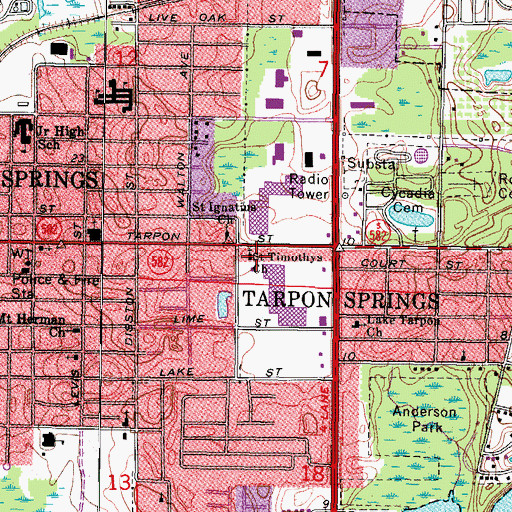 Topographic Map of Saint Timothys Church, FL