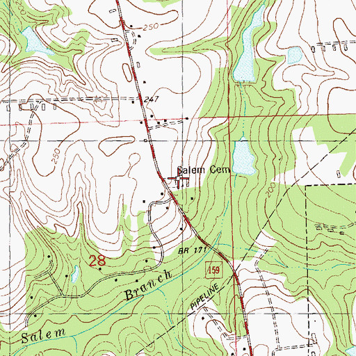 Topographic Map of Salem Cemetery, FL