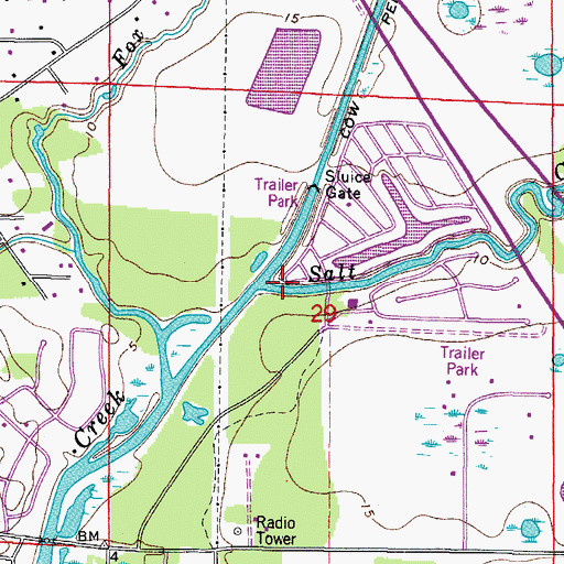 Topographic Map of Salt Creek, FL