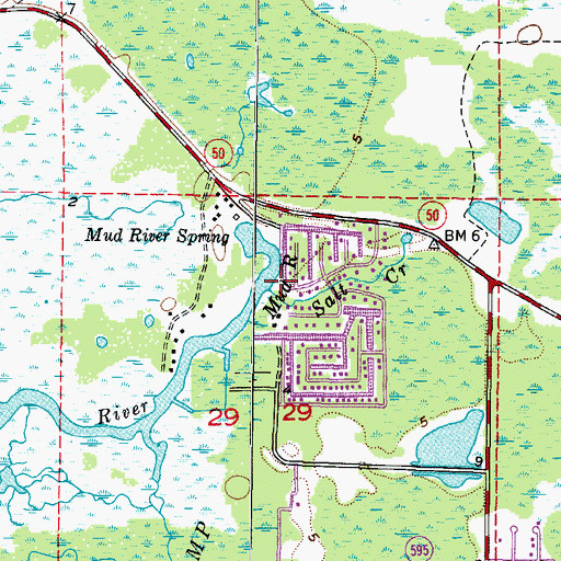 Topographic Map of Salt Creek, FL