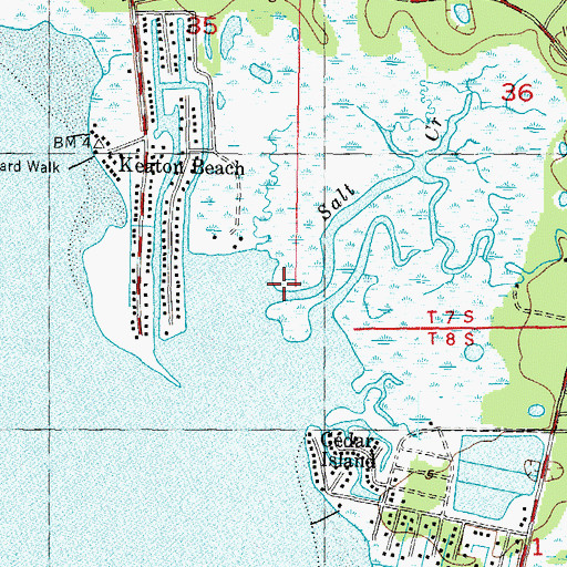 Topographic Map of Salt Creek, FL