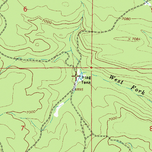 Topographic Map of Flag Tank, AZ