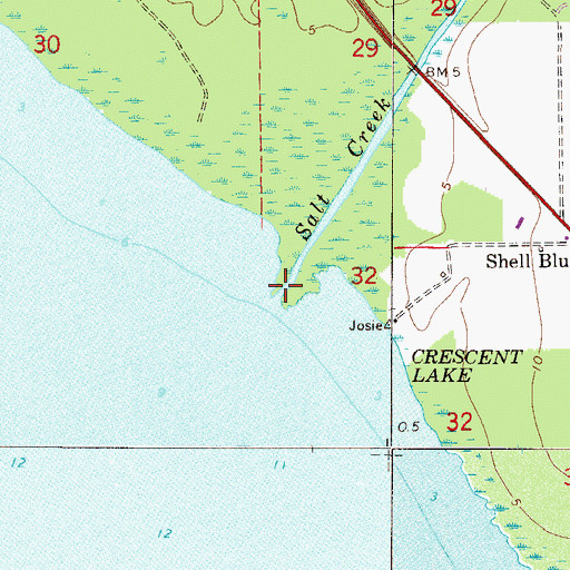 Topographic Map of Salt Creek, FL