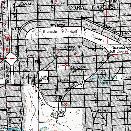 Topographic Map of Salvadore Park, FL