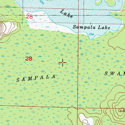 Topographic Map of Sampala Swamp, FL