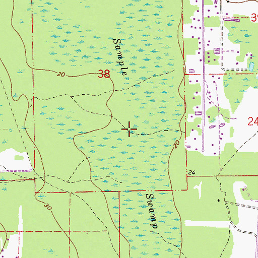 Topographic Map of Sample Swamp, FL