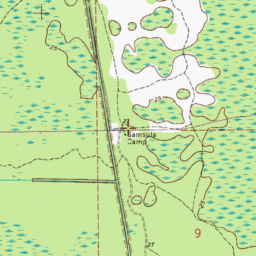 Topographic Map of Samsula Camp, FL