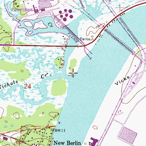 Topographic Map of San Carlos Creek, FL
