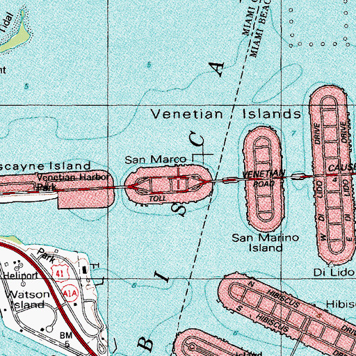 Topographic Map of San Marco Island, FL