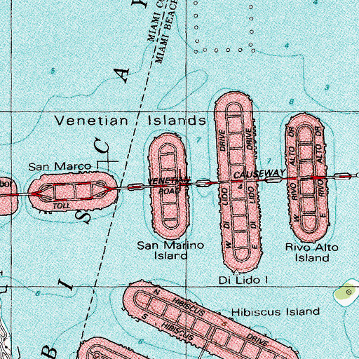 Topographic Map of San Marino Island, FL