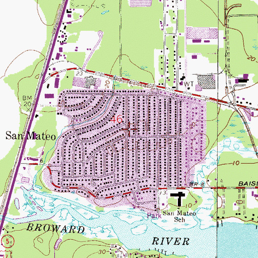 Topographic Map of San Mateo, FL