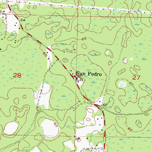 Topographic Map of San Pedro Church, FL