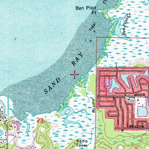 Topographic Map of Sand Bay, FL