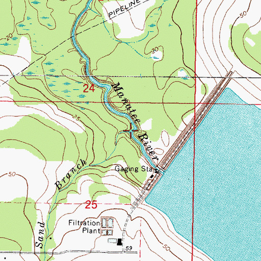 Topographic Map of Sand Branch, FL