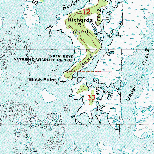 Topographic Map of Sand Creek, FL