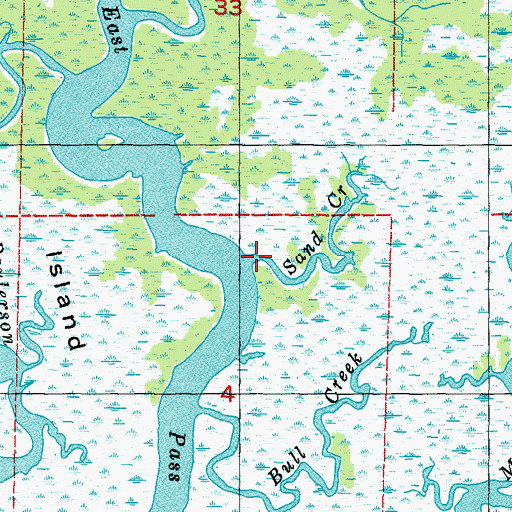 Topographic Map of Sand Creek, FL