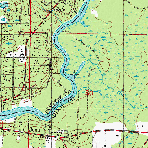 Topographic Map of Sand Hill Creek, FL